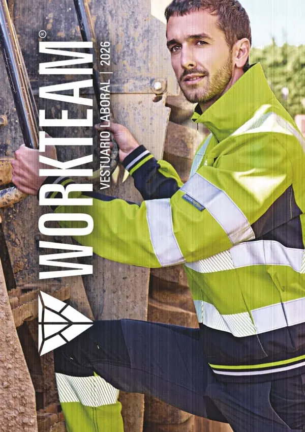 Portada del catálogo Vestuario laboral y alta visibilidad 2026 de Work Team