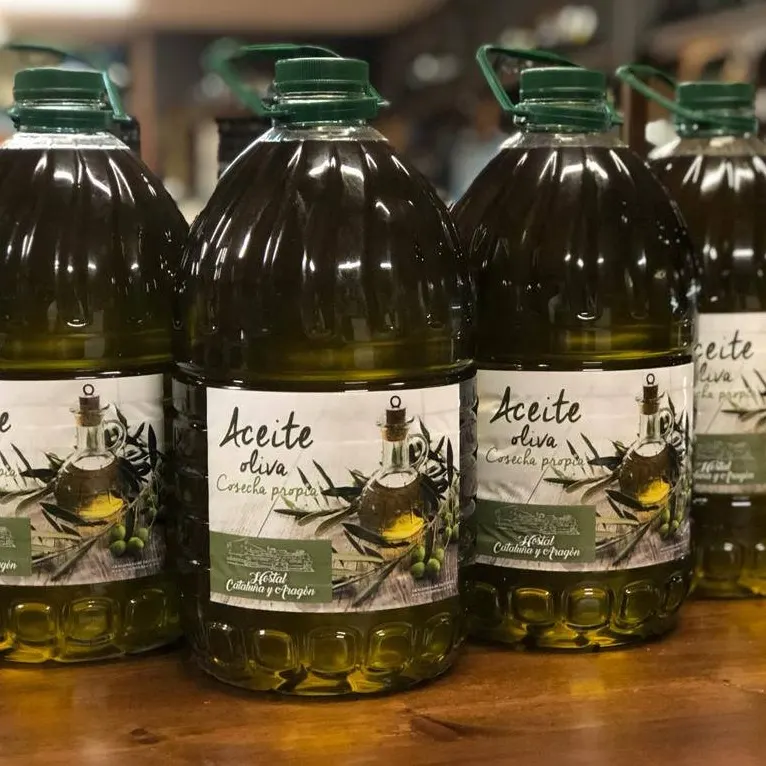 Botellas de aceite con etiqueta personalizada